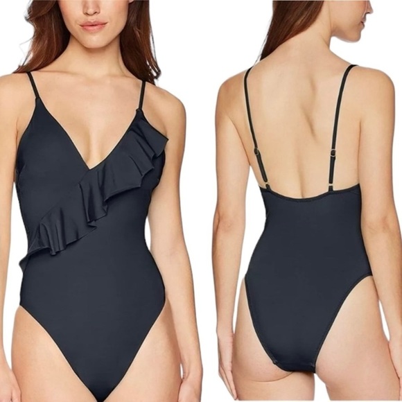 TRINA TURK V-Neck Ruffle One Piece Swimsuit - Picture 1 of 9